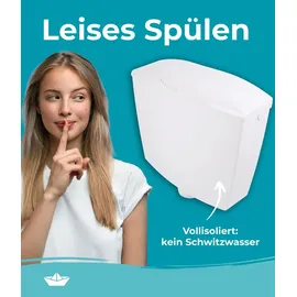 Calmwaters Aufputz Spülkasten WC wassersparend 2-Mengen-Spülung Weiß