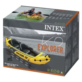 Intex Aufblasbares Kajak Explorer K2, 2 Personen, mit Zubehör, PVC, Gelb,
