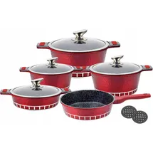 ZILNER Original 11-teiliges rotes Topfset Kochtopf Set | induktions Töpfe Set,Kochtöpfe,Töpfe Induktion | Kochgeschirr Set,Topfset - Rot