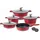 ZILNER Original 11-teiliges rotes Topfset Kochtopf Set | induktions Töpfe Set,Kochtöpfe,Töpfe Induktion | Kochgeschirr Set,Topfset - Rot