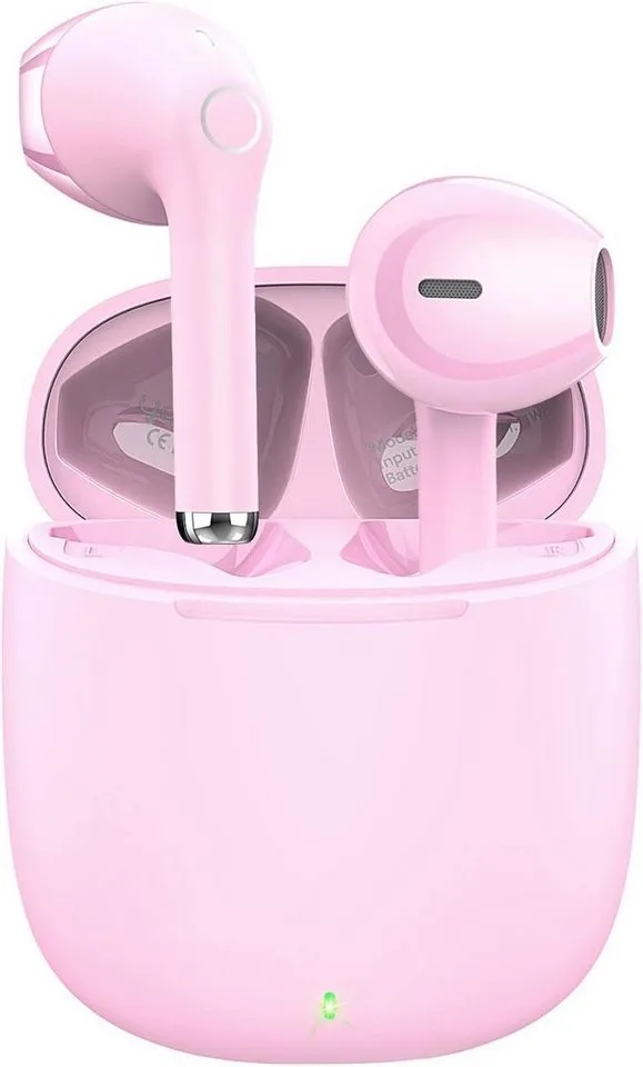 yobola Kabellos Bluetooth 5.1 HiFi Stereoklang, IPX5 Wasserdicht In-Ear-Kopfhörer (Einfache Steuerung durch Smart Touch-Technologie für mühelosen Musikgenuss., Touch Control,Kopfhörer Eingebautes Mikrofon für Smartphone) rosa
