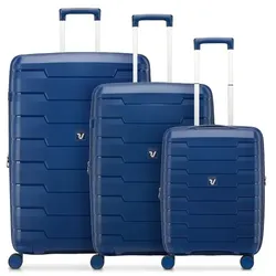 Roncato Skyline 2.0 4 Rollen Kofferset 3-teilig mit Dehnfalte  blau