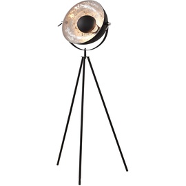 Riess Ambiente Industrial Design Stehlampe STUDIO schwarz Blattsilber-Optik Stehleuchte neigbarer Schirm