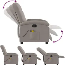 vidaXL Massagesessel Taupe Stoff