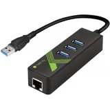 TECHLY IDATA-USB-ETGIGA-3U2 (USB-A, 4 Ports), Dockingstation & 3x USB A Buchse