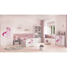 raumhirsch furniture Kinderbett Einhorn 80 x 180 cm Holzwerkstoff weiß