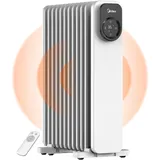 Midea NY2311-24UR Ölradiator, Mobile Elektroheizung 11 Rippen mit Fernbedienung und LED Touchscreen,Radiatoren Elektrisch Heizung mit Thermostat, 4 Modus, Überhitzungs-Kippschutz, Leise, 2300W