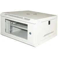 LINK LK1906UL 19" Rackschrank Serie Light mit Tür aus gehärtetem Glas und Schlüsselschloss Farbe Grau Abmessungen 53 x 40 x 30 cm Einlegeboden inklusive 6HE Kapazität für Wandmontage 1 Einheit