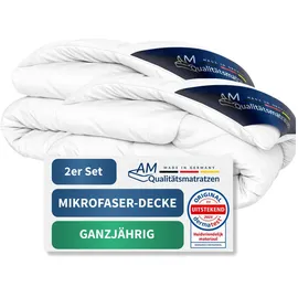 AM Qualitätsmatratzen Premium Mikrofaser Bettdecke 2er Set mit Sensofill Füllung Made in Germany 155x220cm