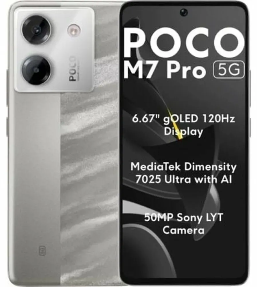 Smartphone Xiaomi POCO M7P 5G 8-256 SV Octa Core 8 GB RAM 256 GB Silberfarben 6,67