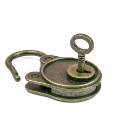 HMF Vintage Deko Vorhängeschloss mit Schlüssel, Bronze