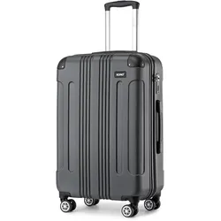 KONO Hartschalen-Koffer 75 cm 105 L – Grau – Trolley Reisegepäck