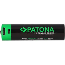 PATONA Premium 18650 Zelle Li-Ion Akku + USB-C Input 3,7V 3300mAh