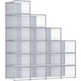 Schuhboxen-Set 18-teilig transparent-grau