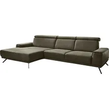 die planbar Ecksofa PN-EM22041 L-Form, wahlweise motorisches Canape oder Sitztiefenverstellung grün