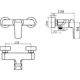 NOVASERVIS Nobless Tina Duscharmatur Chrom 38061/1,0