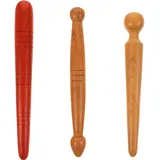 Healvian Massagestab Entspannung Oberfläche Glatter und Stück Holz 3 Runden Kanten bei Schmerztherapie für Ganzkörper und Fußreflexzonenmassage