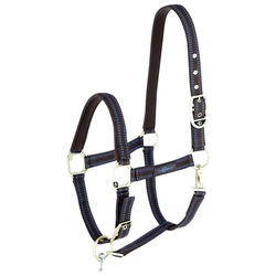GoLeyGo 2.0 Pferdehalfter, braun-hellblau, Größe Shetlandpony (Gr. 0)