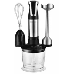 Royalty Line RL-ESMS800BLK: 3-in-1 Stabmixer-Set - Power-Schneebesen, Stabmixer, Zerkleinerer - Schwarz