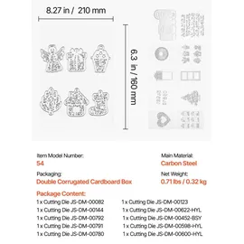 Vevor Stanzformen 10-tlg. Metall Stanzschablone Set