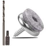 ECENCE Filzgleiter mit Torx-Schrauben 28mm/1.1inch, Möbelgleiter Stuhlgleiter