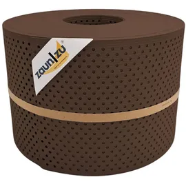 zaunzu® Sichtschutzstreifen Rille Gelocht 50 m Braun PP