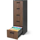 Jan Nowak V005 Hängeregistraturschrank 162 x 46 x 62 cm Anthrazit/Holzoptik