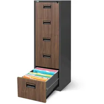 Jan Nowak V005 Hängeregistraturschrank 162 x 46 x 62 cm Anthrazit/Holzoptik