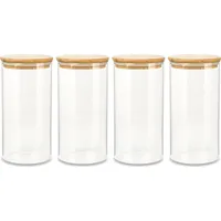 Schramm Schramm® 4 Stück Vorratsgläser Set mit Bambus Deckel
