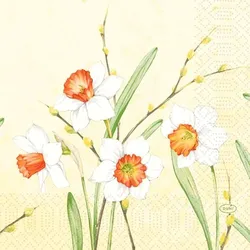 500 Duni Tissue-Servietten 33 x 33 cm Daffodil Joy 3-lagig