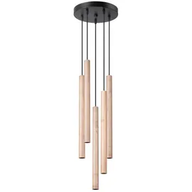 Sollux Lighting Pastelo 5-flg. 25 cm rund Holz beige