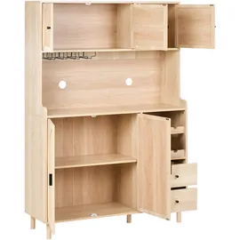 Beliani Buffetschrank Campbellton 120 x 40 x 173 cm Braun