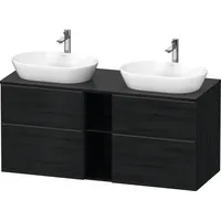 Duravit „D-Neo“ Konsolenwaschtischunterbau mit Möbelgriff Diamantschwarz × Eiche schwarz