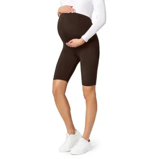 Be Mammy Umstandsleggings Damen Kurze Leggings BE-04 (1-tlg) aus Viskose braun L