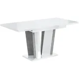 ALTDECOR Esstisch BRIO2 (Esstisch ausziehbar, Esszimmertische, Tisch Wohnzimmertisch), Esszimmertisch ausziehbar 120 - 160 x 80 x 75 cm weiß