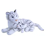 Wild Republic kuscheltier Tiger 76 cm Plüsch weiß/schwarz 2-teilig - Weiß