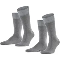 Falke Herren Socken im 2er-Pack, Mittelgrau Melange 43-46