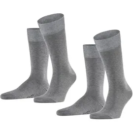 Falke Herren Socken im 2er-Pack, Mittelgrau Melange 43-46