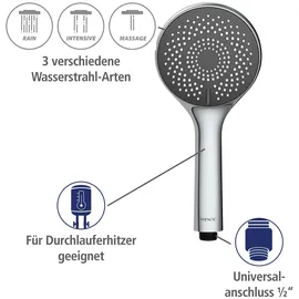 Wenko Duschkopf Watersaving Kunststoff Silber