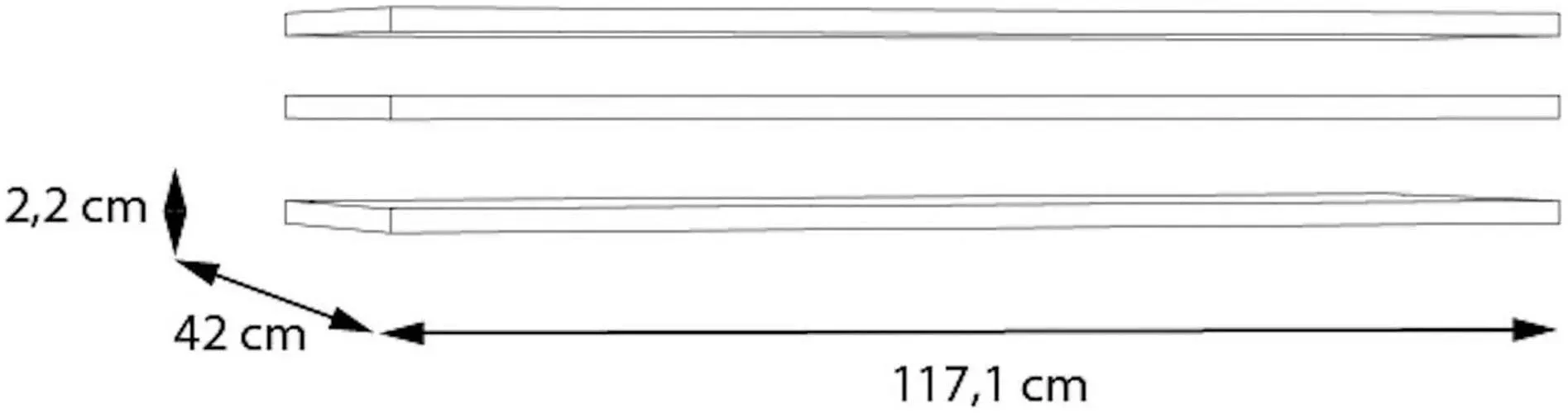 Einlegeboden FORTE, grau (grau textilnachbildung), B:117,1cm H:2,2cm T:42cm, Holzwerkstoff, Einlegeböden, Einlegeboden, 3 tlg. Set, Breite 117 cm
