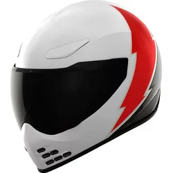 Icon Domain Slabtown, Integralhelm - Weiß/Rot/Carbon - XXL
