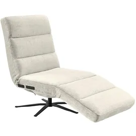 KAWOLA Relaxliege ALINA Cord 360° drehbar 80 x 80 x 200 cm cremeweiß mit Kissen