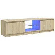 vidaXL TV-Schrank mit LED-Leuchten 140x35,5 cm Braun Holz
