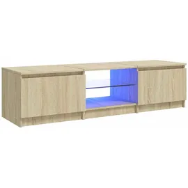 vidaXL TV-Schrank mit LED-Leuchten 140x35,5 cm Braun Holz