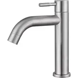 Dolaso - Wasserhahn, gebürsteter Edelstahl, Einzel-Kaltwasserhahn, Waschbecken, Wasserhahn, Schlüssel-Wasserhahn, Badezimmerzubehör für Zuhause,