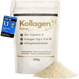 Kollagen Pulver mit Vitamin C (500g) von EXVital