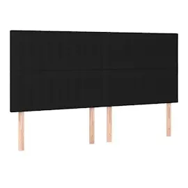 vidaXL Boxspringbett mit Matratze & LED Schwarz 160x200 cm Stoff