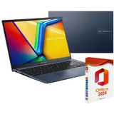 Asus VivoBook X1504, Core i7-1355U, MS Office 2024 Prof. Dauerlizenz Notebook (39,00 cm/15.6 Zoll, Intel Core i7 1355U, Intel Iris Xe Grafik, 4000 GB SSD, Windows 11 Pro 64Bit + MS Office 2024, Beleuchtete Tastatur) 4000 GB | 16 GB RAM