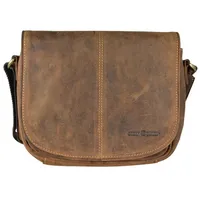 GREENBURRY Vintage Umhängetasche Leder 28 cm braun