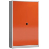 ClassiX Stahlschrank X-530374 feuerrot, lichtgrau 120,0 x 42,0 x 194,5 cm, aufgebaut